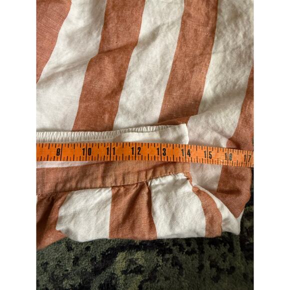 Linen Blend Madewell Huston Pull On Crop Pants Bold Stripe Beach Summer Preppy - Picture 14 of 16